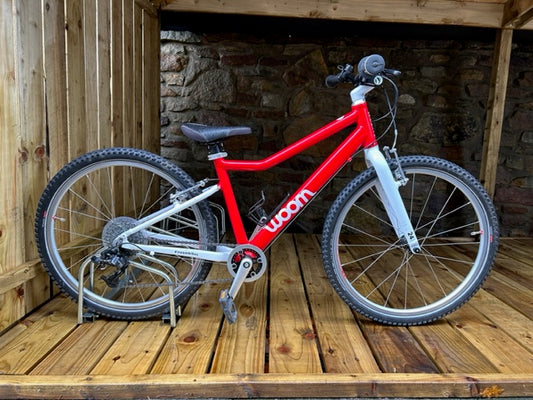 Kids 24 inch Woom Light Weight Pedal Bike in Red