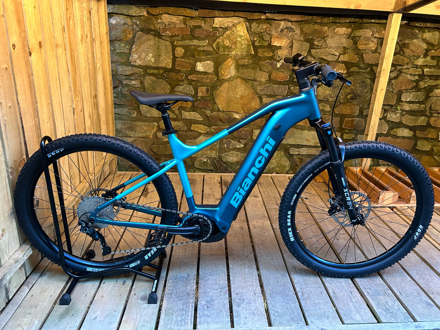 Bianchi T-TRONIK X 9.1 800Wh Electric Mountain Bike - DEORE 10SP in Dark Celeste - Available in All Sizes