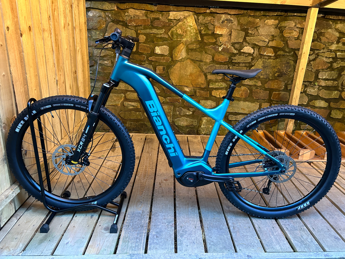 Bianchi T-TRONIK X 9.1 800Wh Electric Mountain Bike - DEORE 10SP in Dark Celeste - Available in All Sizes