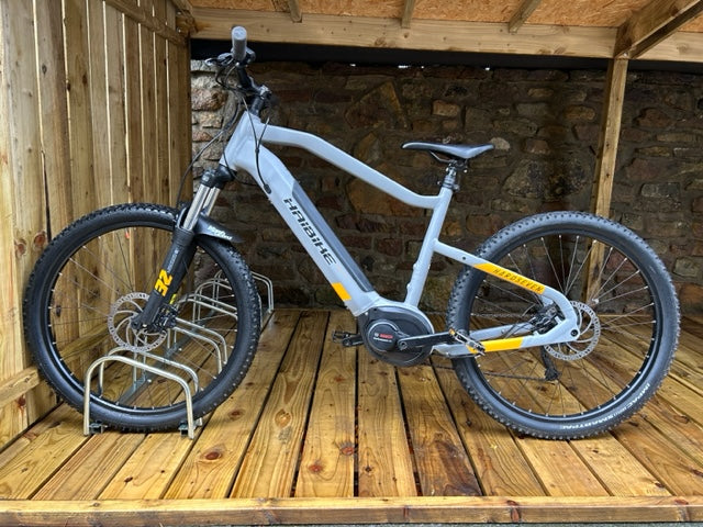 Haibike HardSeven 4 Electric Mountain Bike Grey/Yellow with Bosch Motor in Medium