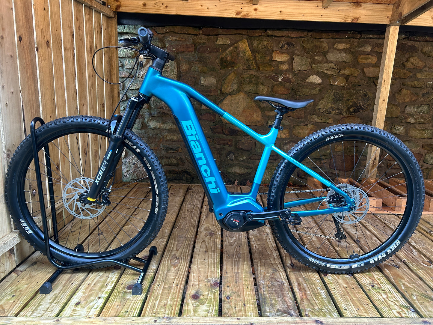Bianchi T-TRONIK X 9.1 800Wh Electric Mountain Bike - DEORE 10SP in Dark Celeste - Available in All Sizes